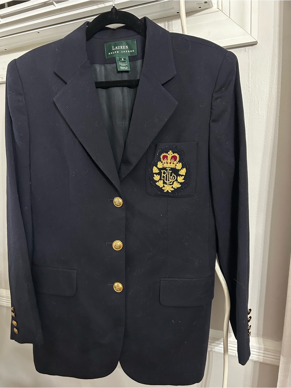 Ralph Lauren Navy Jacket with Green Label - Picture 2 of 5